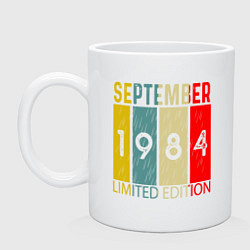 Кружка керамическая 1984 - Сентябрь, цвет: белый