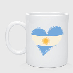 Кружка керамическая Сердце - Аргентина, цвет: белый