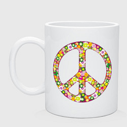 Кружка керамическая Pacific flowers, цвет: белый