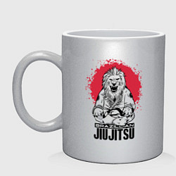 Кружка керамическая Jiu Jitsu red sun Brazil, цвет: серебряный