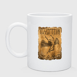 Кружка керамическая Led zeppelin swan song logo, цвет: белый