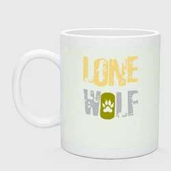 Кружка керамическая Lone Wolf - одинокий волк, цвет: фосфор