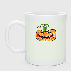 Кружка керамическая Веселая тыква на Хэллоуин, цвет: фосфор