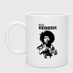 Кружка керамическая Jimi Hendrix, цвет: белый