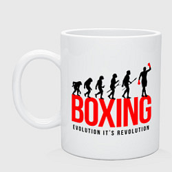 Кружка керамическая Boxing evolution, цвет: белый