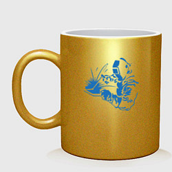 Кружка керамическая Силуэт сварщика, цвет: золотой