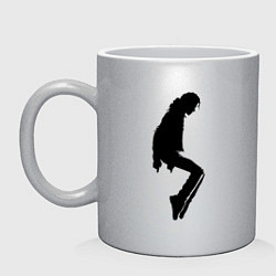 Кружка керамическая Силуэт Майкла Джексона - Minimalism, цвет: серебряный