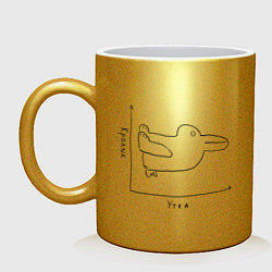Кружка керамическая Утка - кролик, цвет: золотой