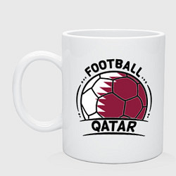 Кружка керамическая Football Qatar, цвет: белый