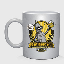 Кружка керамическая Benderbrau premium beer, цвет: серебряный