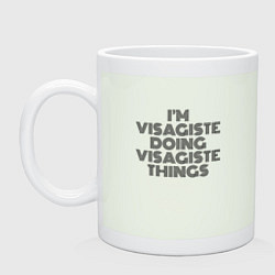 Кружка керамическая Im visagiste doing visagiste things vintage, цвет: фосфор