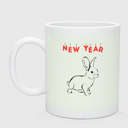 Кружка керамическая New year rabbit, цвет: фосфор