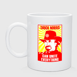 Кружка керамическая Chuck Norris can unite everything, цвет: белый