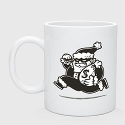 Кружка керамическая Money Santa, цвет: белый