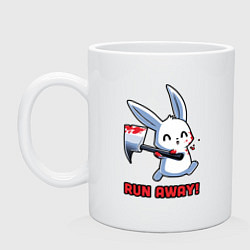 Кружка керамическая Убегай, цвет: белый