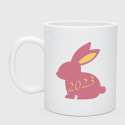 Кружка керамическая 2023 - кролик, цвет: белый