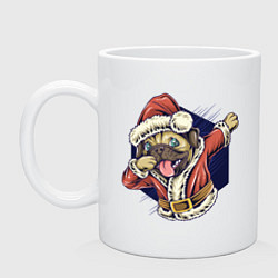 Кружка керамическая New year pug, цвет: белый