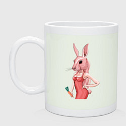 Кружка керамическая Девушка заяц, цвет: фосфор
