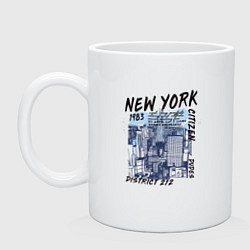 Кружка керамическая New York Нью-Йорк, цвет: белый