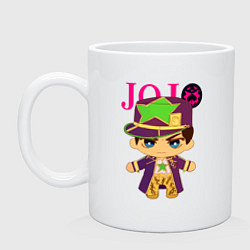 Кружка керамическая Little Jotaro Cujo - JoJo Bizarre Adventure, цвет: белый