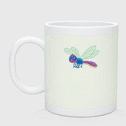 Кружка керамическая Милая мультяшная стрекоза, цвет: фосфор
