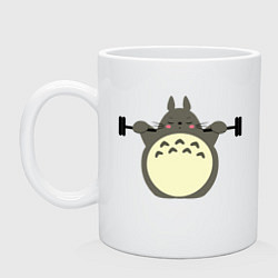 Кружка керамическая Тоторо на спорте, цвет: белый