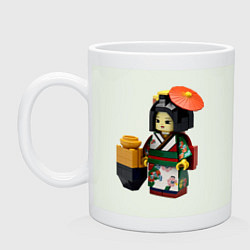 Кружка керамическая Гейша в пикселях, цвет: фосфор