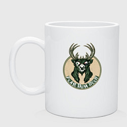 Кружка керамическая Fear duh deer, цвет: белый