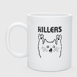 Кружка керамическая The Killers - rock cat, цвет: белый
