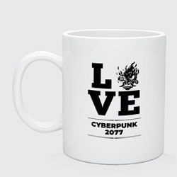 Кружка керамическая Cyberpunk 2077 love classic, цвет: белый