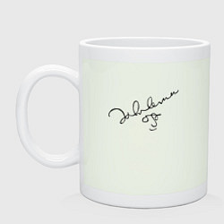 Кружка керамическая Джон Леннон - автограф, цвет: фосфор