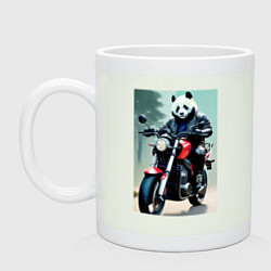Кружка керамическая Panda - cool biker, цвет: фосфор