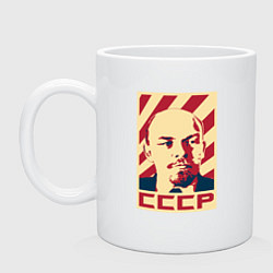 Кружка керамическая Владимир Ленин СССР, цвет: белый