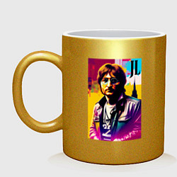 Кружка керамическая John Lennon - world legend, цвет: золотой