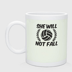 Кружка керамическая She will not fall, цвет: фосфор