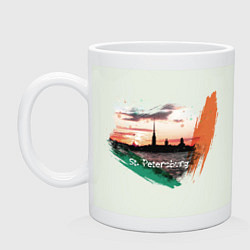 Кружка керамическая Питер Петропаловка, цвет: фосфор
