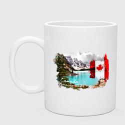 Кружка керамическая Канада и канадский флаг, цвет: белый