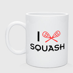 Кружка керамическая I Love Squash, цвет: белый