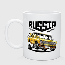 Кружка керамическая Russia tuning car, цвет: белый