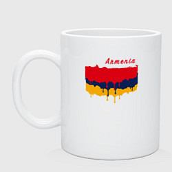 Кружка керамическая Flag Armenia, цвет: белый