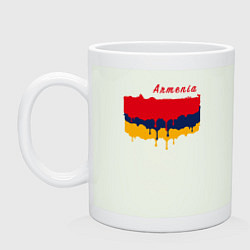 Кружка керамическая Flag Armenia, цвет: фосфор