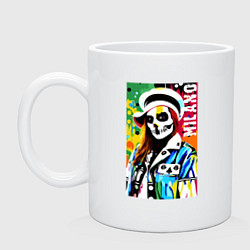 Кружка керамическая Skeleton fashionista - Milano - pop art, цвет: белый