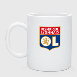 Кружка керамическая Olympique lyonnais fc, цвет: белый