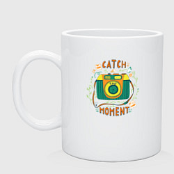 Кружка керамическая Catch the moment, цвет: белый