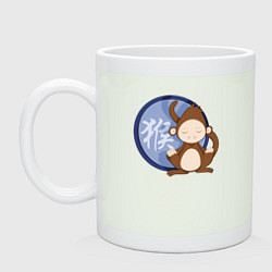 Кружка керамическая Год обезьяны на китайском, цвет: фосфор