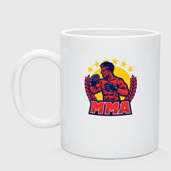 Кружка керамическая Боец MMA, цвет: белый