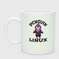 Кружка керамическая Система линукс пингвин в кимоно, цвет: фосфор