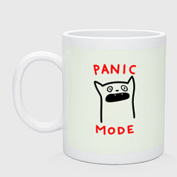 Кружка керамическая Panic mode - котик, цвет: фосфор