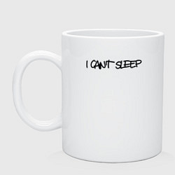 Кружка керамическая I cant sleep, цвет: белый