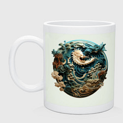 Кружка керамическая Китайский дракон в круге, цвет: фосфор